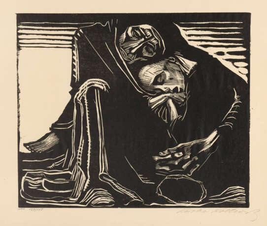 Кольвиц, КЕте. Tod mit Frau im Schoss, 1921 - фото 1