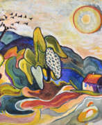 Gustav Schleicher (1887 - 1973). 11 Arbeiten: Komposition; "Fischerkate im Frühling"; Ohne Titel