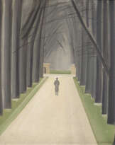 Parkallee mit Spaziergänger, 1933
