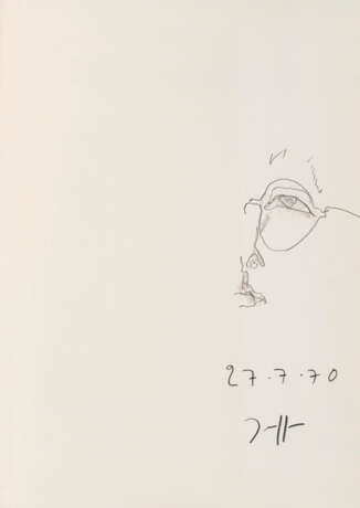  1974. Crayon et crayon de couleur sur papier. Le tout signé et daté, 1 avec dévouement.. Versch - photo 1