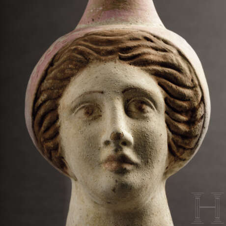 Polychrome Oinochoe mit plastischem Antlitz einer Dame, Canosa, Unteritalien, 4. Jahrhundert vor Christus - Foto 2
