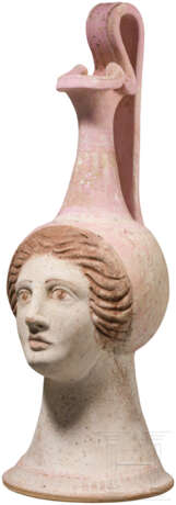 Polychrome Oinochoe mit plastischem Antlitz einer Dame, Canosa, Unteritalien, 4. Jahrhundert vor Christus - Foto 3