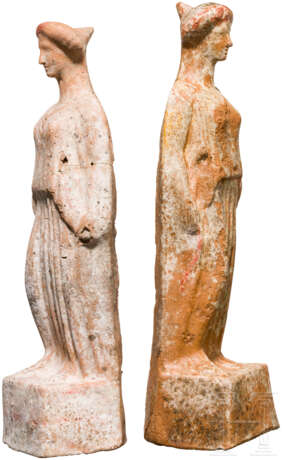 Zwei polychrome Frauenstatuetten, Griechenland, 5. Jahrhundert vor Christus - фото 2