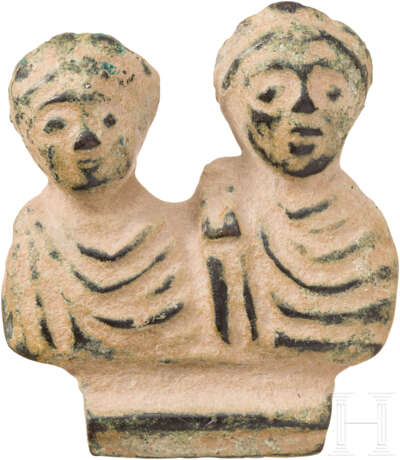 Bronzeaufsatz mit den Büsten zweier spätrömischer Kaiser, Ende 4. - 5. Jahrhundert - Foto 1
