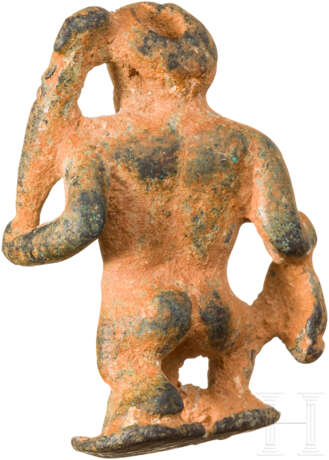 Groteske Bronzeminiatur des Herkules mit Keule, römisch, 1. - 2. Jahrhundert - photo 2