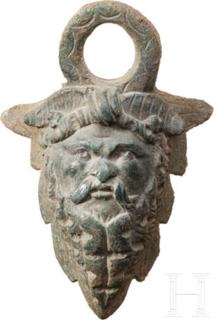 Satyr-Applike eines Bronzegefäßes, römisch, 1. - 2. Jahrhundert - фото 1