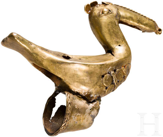 Aufsatz in Vogelform, Gold, Kolumbien, Sinú-Kultur, ca. 500 - 1000 - Foto 3