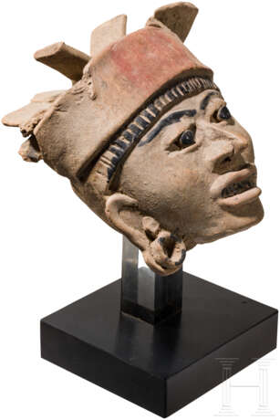 Veracruz Terrakotta-Kopf eines Kriegers, Mexico, Remojadas-Kultur, ca. 100 vor Christus - 800 n. Chr. - photo 3