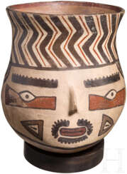 Polychromes Gesichtsgefäß, Peru, Nazca-Kultur, 200 vor Christus bis 600 n. Chr.