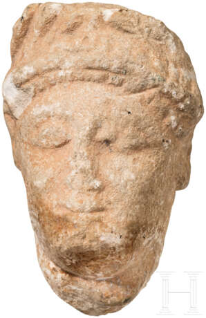 Kalksteinkopf, östlicher Mittelmeerraum, römisch, 2. - 3. Jahrhundert - photo 1
