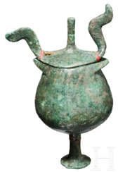 Sichelprotomenpyxis, Bronze, griechisch, 8. Jahrhundert vor Christus
