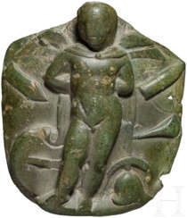Bronzeapplike mit gefesseltem Eros, römisch, 1. - 2. Jahrhundert