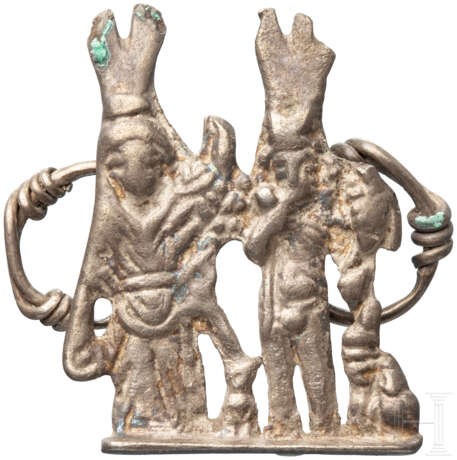 Silberanhänger mit Isis und Harpokrates, römisch, 1. - 3. Jahrhundert - Foto 1