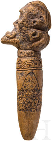 Zeremonial-Zepter aus Stein mit stilisiertem Menschenkopf, Taíno Kultur, Karibik, 10. - 15. Jahrhundert - Foto 2