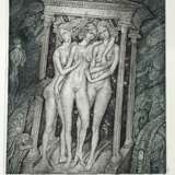“The three graces” Paper Etching Surrealism Historical genre 2005 - photo 1