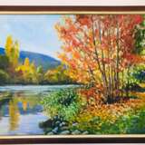“Autumn on main” Canvas Oil paint Impressionist Landscape painting 2019 - photo 1