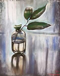 Branch in glass jar