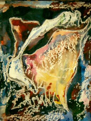 “Shell.” Paper Watercolor Expressionist Mythological 1995 - photo 1