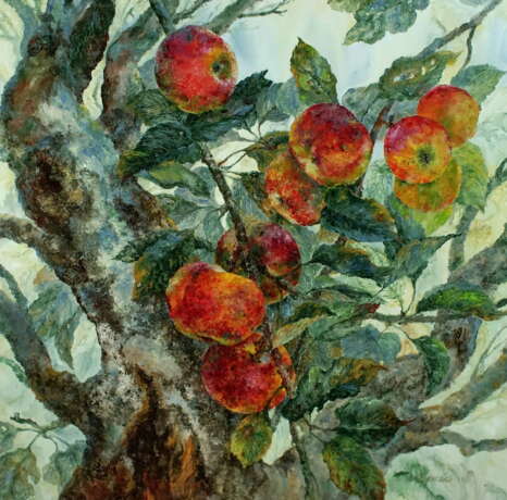 „Apfelbaum kindheit“ Leinwand Acrylfarbe Impressionismus Landschaftsmalerei 2017 - Foto 1