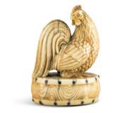  Netsuke: Hahn auf Trommel - photo 1