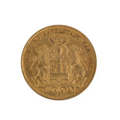 Hamburg/GOLD - 10 Mark 1898 J Freie und