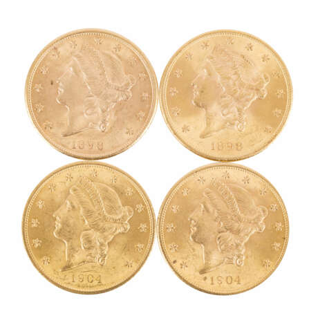 USA/GOLD - 4 x 20 Dollars Liberty Head, - фото 2
