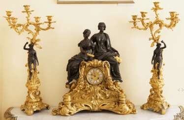  Uhr mit Kronleuchtern,Frankreich,19 Jahrhundert
