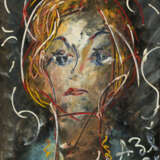 Zverev Anatoly. Female Portrait on Black Background I - photo 1