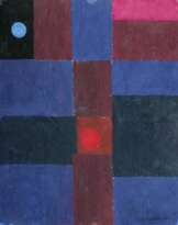 Farbfelder mit rotem und blauem Kreis