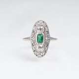Jugendstil Smaragd-Diamant-Ring - фото 1