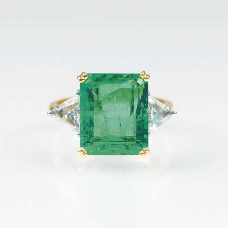 Eleganter Smaragd-Diamant-Ring - фото 1