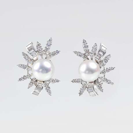 Paar Vintage Perlen-Diamant-Ohrringe - photo 1