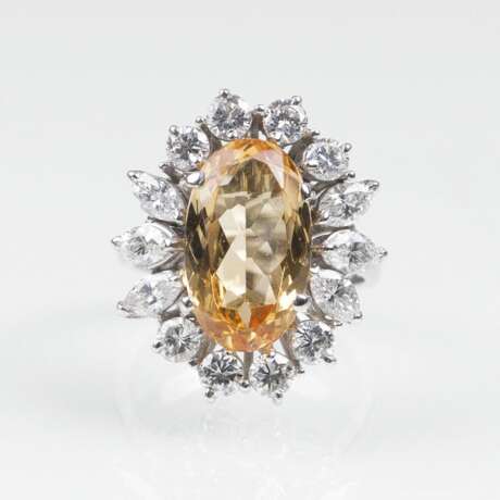 Feiner Goldtopas-Diamant-Ring - Foto 1