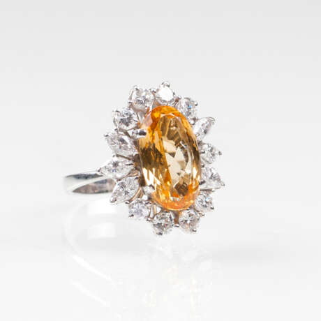 Feiner Goldtopas-Diamant-Ring - фото 2