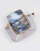 Achat-Brosche mit Schmuckständer