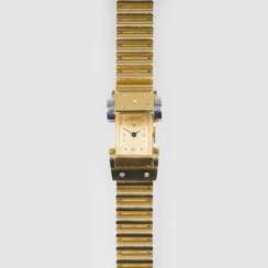 Französische Art-déco Damen-Armbanduhr mit Brillant-Besatz