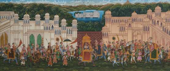  Drei Malereien mit Maharadscha-Prozessionen - фото 1