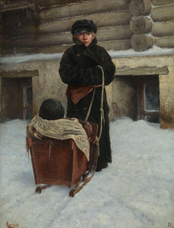 Коровин, Сергей. Boy with a Sleigh - фото 1