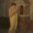 Roman Woman Lighting a Lamp by the Home Altar - Prix ​​des enchères