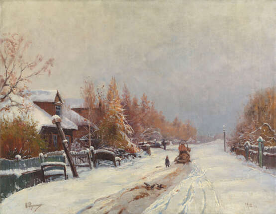 Riznichenko, Fjodor. Sleigh Ride through the Winter Village - Foto 1