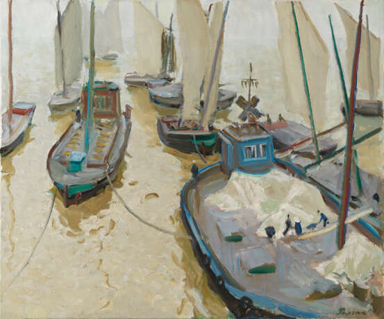 Romas, Yakov. Boats and Barges by the Pier - photo 1