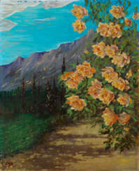Mountain View with Roses