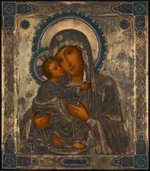 The Mother of God of Vladimir with Silver-Gilt and Enamel Oklad