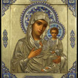 Smolensk Mother of God with a Silver-Gilt and Enamel Oklad - Foto 1