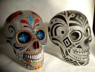 Glass skull, based on the Mexican holiday, Day of the Dead