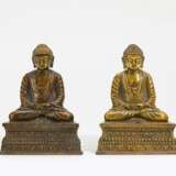  Paar Buddha Akshobhya mit Vajra auf Thron - photo 1