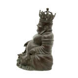 Budai auch Milefo aus Bronze, braun patiniert. CHINA. - photo 3