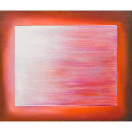 PUETZ, HARALD (geb. 1950), "Lichtspuren - Weiß/Cychan über Orange", - фото 1