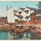 Yoshida, Hiroshi (1876 - 1950). HolzschnitTiefe: Kura in Tomonoura - Foto 1