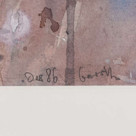 GARSKE / GARSKI? (undeutlich signiert, Künstler/in 20. Jahrhundert), "Informelle Komposition in Violetttönen", - Foto 3